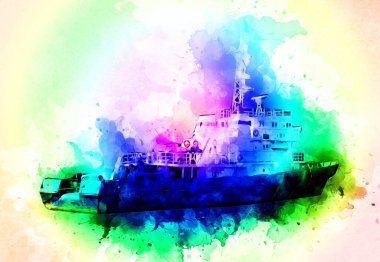 Yelkenli tekneler rıhtıma, liman sanatı illüstrasyonları klasik