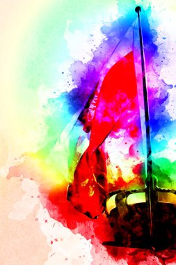 Polonya, izole edilmiş arkaplan resimlerine bayrak sallıyor.