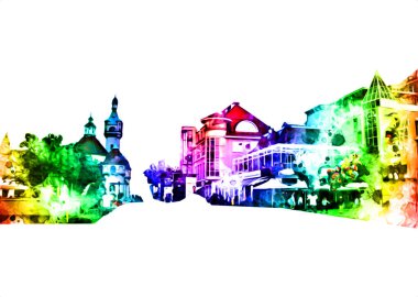 Sopot sanat çiziminde kare ve gezinti mimari dönüm noktası