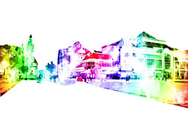 Sopot sanat çiziminde kare ve gezinti mimari dönüm noktası