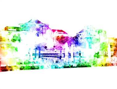 Sopot sanat çiziminde kare ve gezinti mimari dönüm noktası