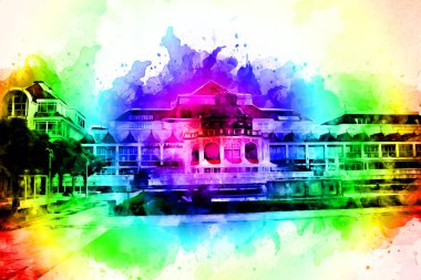 Sopot sanat çiziminde kare ve gezinti mimari dönüm noktası