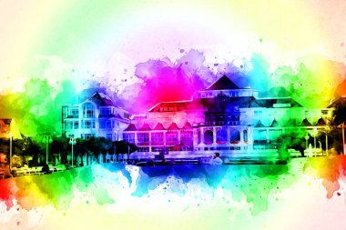 Sopot sanat çiziminde kare ve gezinti mimari dönüm noktası