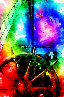 Macera seyahatinin, turizmin, açık havanın sembolü. El çizimi retro direksiyon çizimi