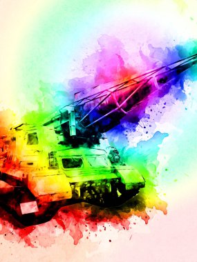 Vintage tank izole çizim sanat illüstrasyonu