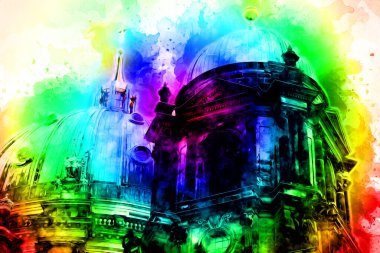 Berlin sanat eskizi çizimi eğlenceli tasarım antika retro