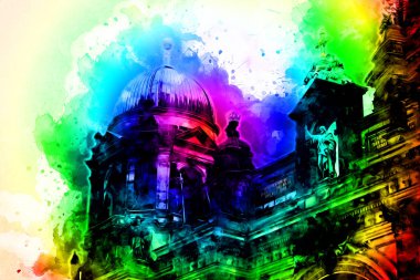 Berlin sanat eskizi çizimi eğlenceli tasarım antika retro