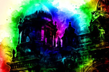 Berlin sanat eskizi çizimi eğlenceli tasarım antika retro