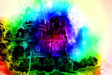 Berlin sanat eskizi çizimi eğlenceli tasarım antika retro