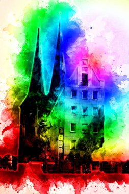 Berlin sanat eskizi çizimi eğlenceli tasarım antika retro