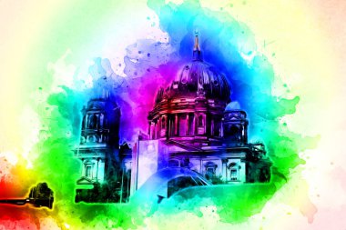 Berlin sanat eskizi çizimi eğlenceli tasarım antika retro