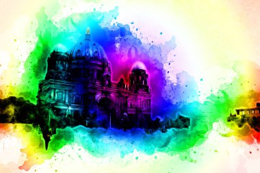 Berlin sanat eskizi çizimi eğlenceli tasarım antika retro