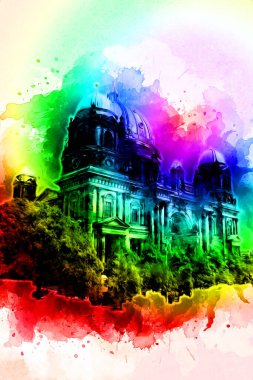 Berlin sanat eskizi çizimi eğlenceli tasarım antika retro