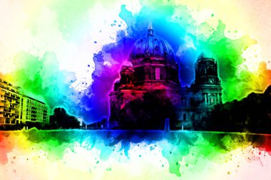 Berlin sanat eskizi çizimi eğlenceli tasarım antika retro