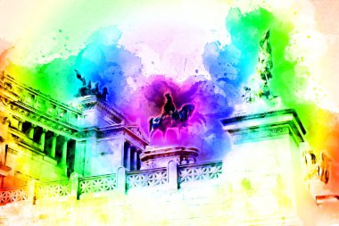 Roma İtalya sanatı eskiz çizimi eğlenceli tasarım antika retro