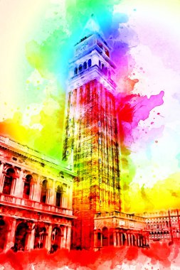 Venedik sanat eskizi çizimi eğlenceli tasarım antika retro