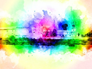 Eski şehir Krakow sanat illüstrasyonları antika