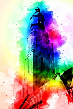 Wroclaw City Poland antika sanat eskizi çizimi