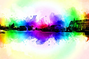 Wroclaw City Poland antika sanat eskizi çizimi