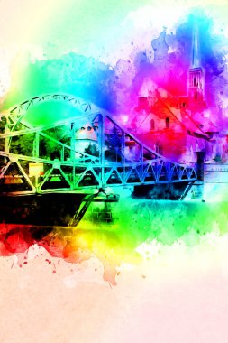 Wroclaw City Poland antika sanat eskizi çizimi