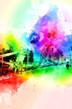 Wroclaw City Poland antika sanat eskizi çizimi