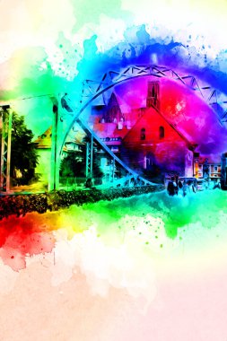 Wroclaw City Poland antika sanat eskizi çizimi