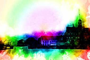 Wroclaw City Poland antika sanat eskizi çizimi