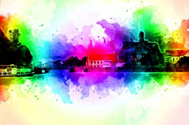 Wroclaw City Poland antika sanat eskizi çizimi