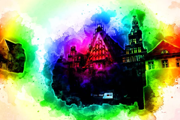 Wroclaw City Poland antika sanat eskizi çizimi