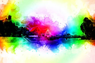 Wroclaw City Poland antika sanat eskizi çizimi