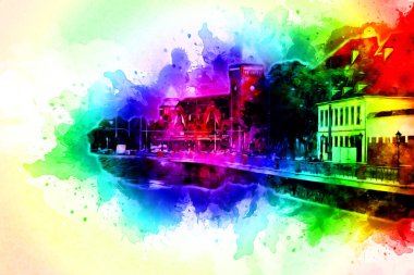 Wroclaw City Poland antika sanat eskizi çizimi