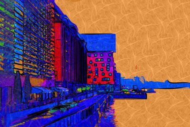 Berlin 'in mavi gökyüzüne bakan birçok penceresi olan köşesi.