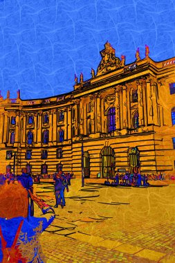 Berlin konut ön cephesi - ev dış eski antika antika