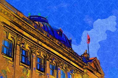 Berlin konut ön cephesi - ev dış eski antika antika