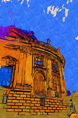 Berlin konut ön cephesi - ev dış eski antika antika