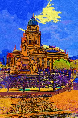 Berlin konut ön cephesi - ev dış eski antika antika