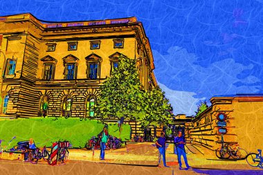 Berlin konut ön cephesi - ev dış eski antika antika