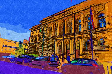 Berlin konut ön cephesi - ev dış eski antika antika