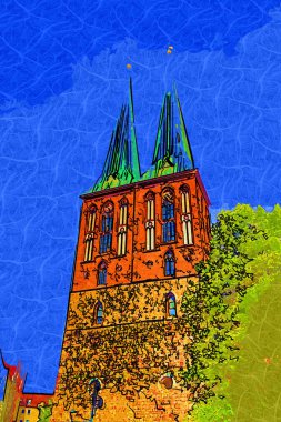 Berlin konut ön cephesi - ev dış eski antika antika