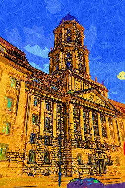 Berlin konut ön cephesi - ev dış eski antika antika