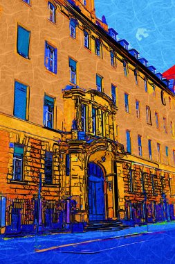 Berlin konut ön cephesi - ev dış eski antika antika