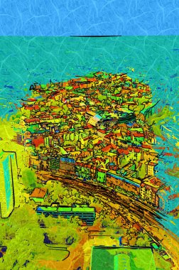 Berlin gökdeleni TV kulesi ve günbatımında Spree nehri, Almanya