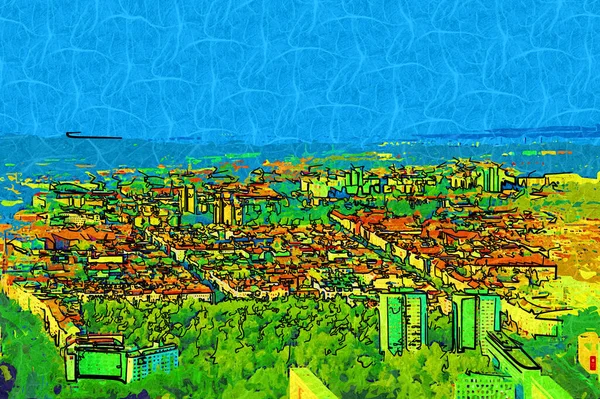 Berlin gökdeleni TV kulesi ve günbatımında Spree nehri, Almanya