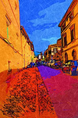 Tarihi Assisi, Umbria, İtalya 'da antik bir ara sokak.