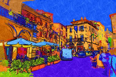 Tarihi Assisi, Umbria, İtalya 'da antik bir ara sokak.