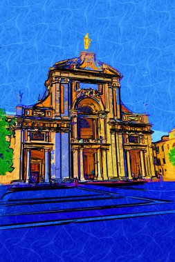 Assisi yakınlarındaki Santa Maria degli Angeli Bazilikası 'na bakın.