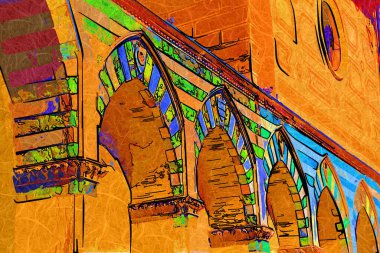 Eski şehir Firenze İtalya 'nın merkezinde mimar ve restoranlar