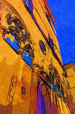 Eski şehir Firenze İtalya 'nın merkezinde mimar ve restoranlar