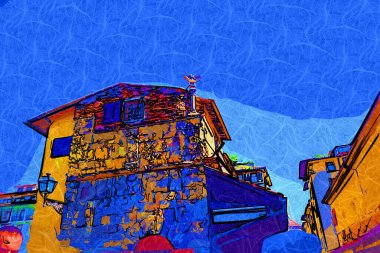 Eski şehir Firenze İtalya 'nın merkezinde mimar ve restoranlar