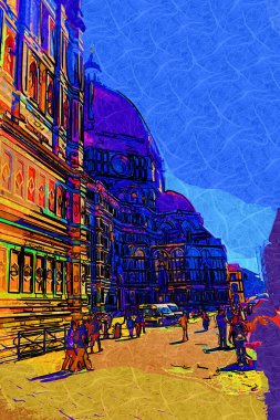 Florence Duomo, İtalya. Santa Maria del Fiore Katedrali (Çiçekli Aziz Mary Bazilikası). Gündüz şehri